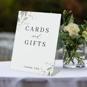 De Table Elégante carte mariage verdoyante et signe cadeaux