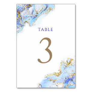 De Table encre bleue d'aquarelle Tableau Numéro 3