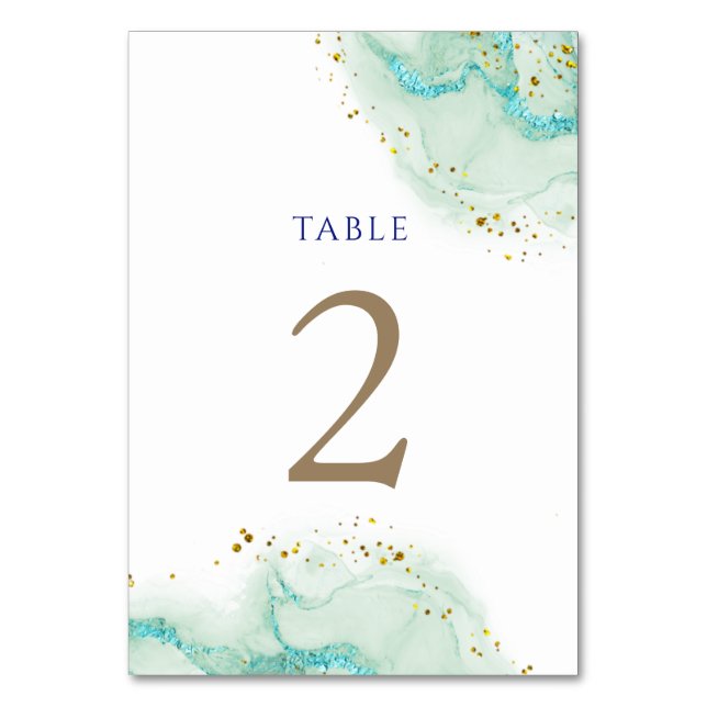 De Table encre turquoise couleur d'aquarelle Tableau Numéro (Par défaut)