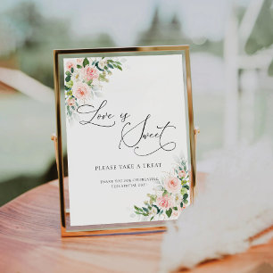 De Table Éthéal Blush Roses Rose L'amour est doux signe