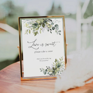 De Table Eucalyptus Vert Floral L'amour est doux signe