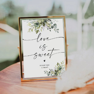 De Table Fête des mariées verte L'amour est doux signe