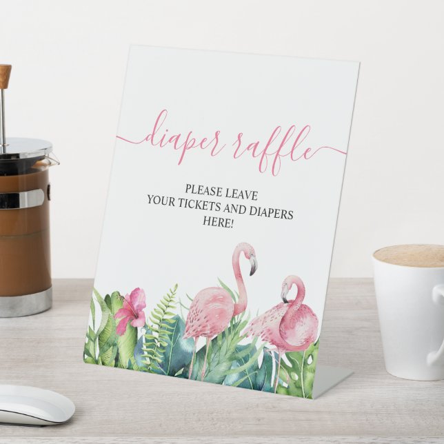 De Table Flamants roses Tropical Douche Diaper Signe Raffle (In SItu)