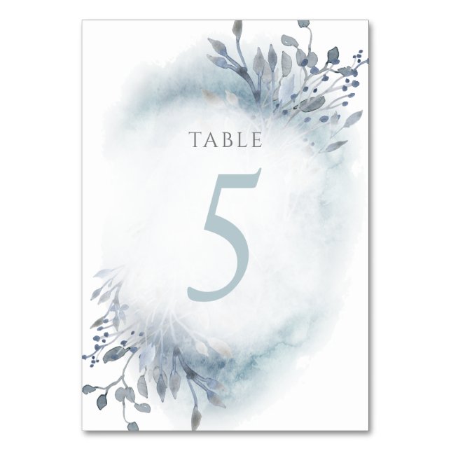 De Table fleurs d'aquarelle bleu poussiéreux Tableau Numéro (Par défaut)