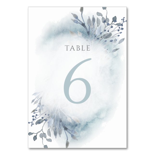 De Table fleurs d'aquarelle bleu poussiéreux Tableau Numéro (Par défaut)