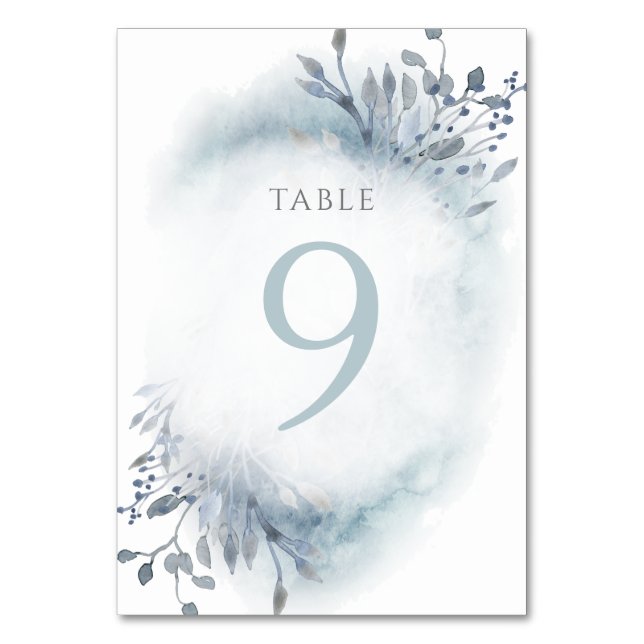 De Table fleurs d'aquarelle bleu poussiéreux Tableau Numéro (Par défaut)