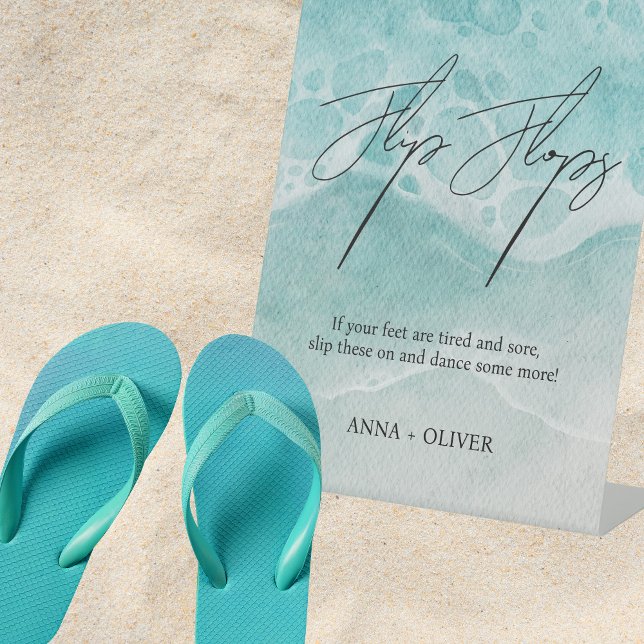De Table Flip Flops Danser Drôle Un Signe Plus Mariage (Flip flops sign)