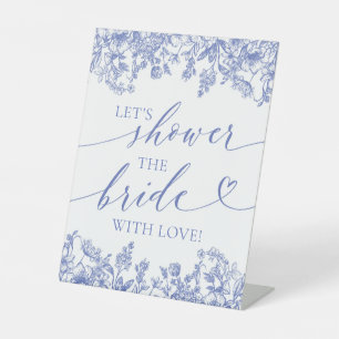 De Table Floral Bleu Douchons la mariée avec signe d'amour