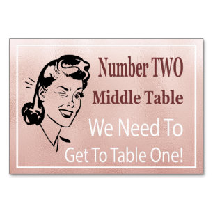 De Table Funky Retro Rose Gold Bunco Numéro Deux Moyen