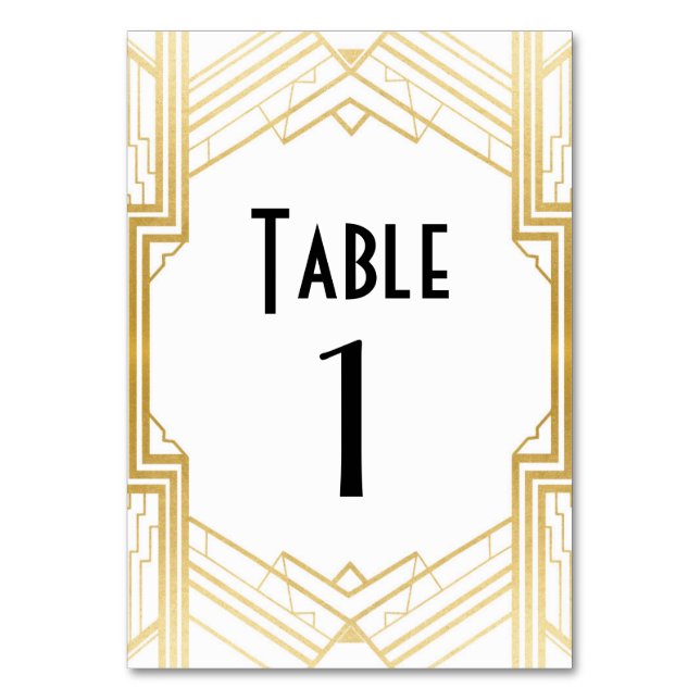 De Table Gatsby Tableau Numéro 1920 Roaring 20s Mariage (Par défaut)