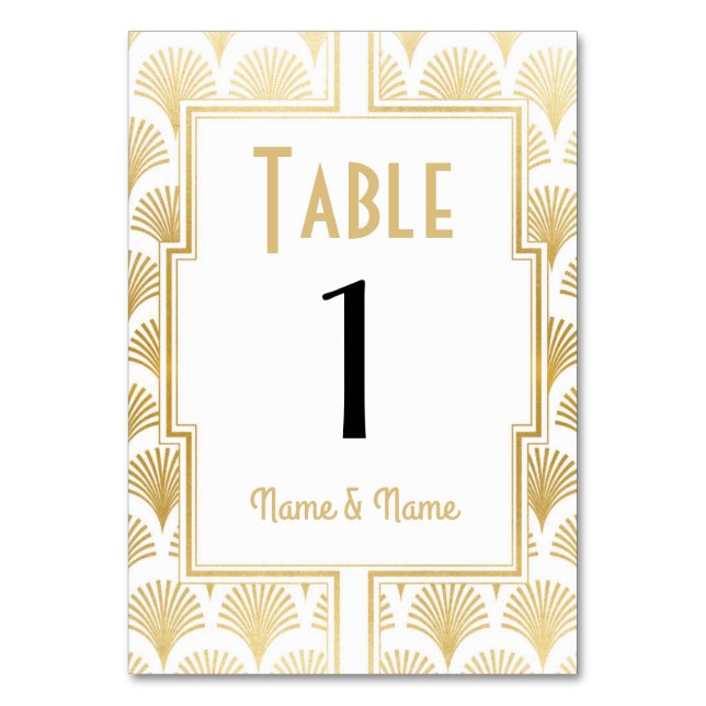 De Table Gatsby Tableau Numéro 1920 Roaring 20s Mariage (Par défaut)