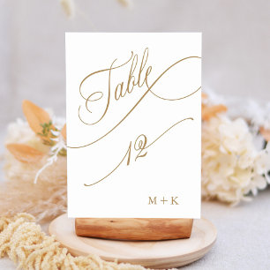 De Table Gold Luxury Calligraphy Mariage numéro 12,
