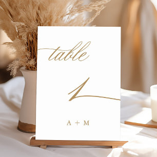 De Table Gold Romantic Calligraphy Mariage Numéro 1,