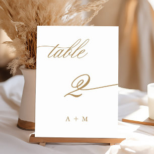 De Table Gold Romantic Calligraphy Mariage Numéro 2,