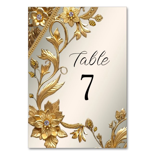 De Table Golden Wavy Feuille Floral Numéro du tableau (Par défaut)