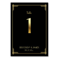 Grand Gatsby Art Déco Tableau Numéro 1 Or Noir