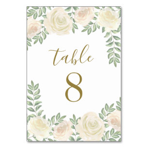 De Table Ivory Blush rose Floral Mariage Tableau Numéro Car