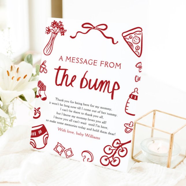 De Table La Main Italienne A Tiré Un Message Du Signe Bump (Italian Hand Drawn A Message From The Bump Sign)
