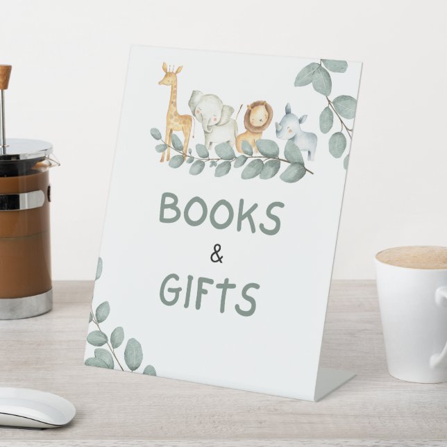 De Table Livres et cadeaux Signe Boy Zoo Animaux Baby showe (In SItu)