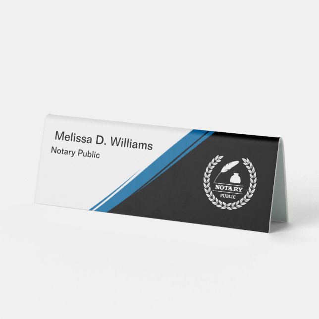 De Table Logo Publique Notaire Tente Style Desk Nom Plaque (Recto)