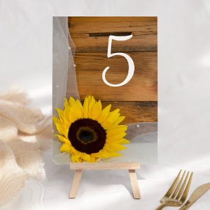 De Table Mariage campagnard du tournesol et du voile Numéro