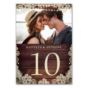 De Table Mariage photo en dentelle d'ivoire en bois Numéro 