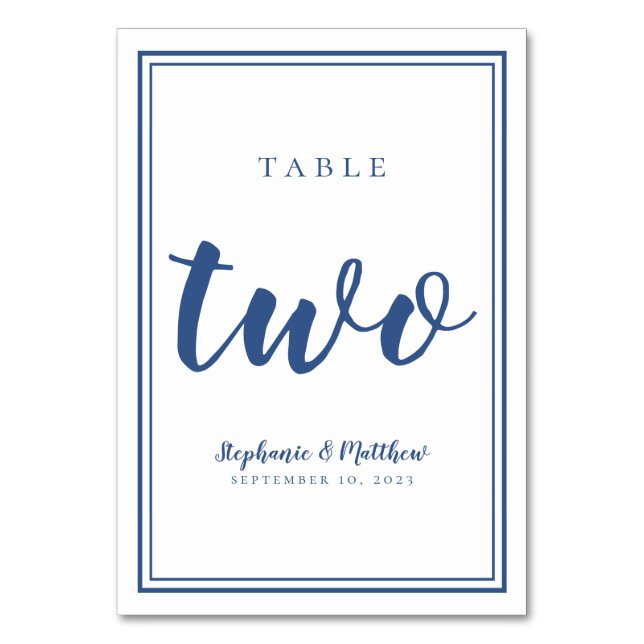 De Table Mariage simple bleu et blanc numéro deux (Par défaut)