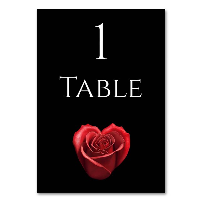 De Table Mariage Tableau Numéro Coeur En Forme Rouge Rose- (Par défaut)