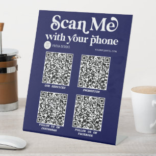 De Table Marine Blue QR code réseautage Moderne signe d'ent