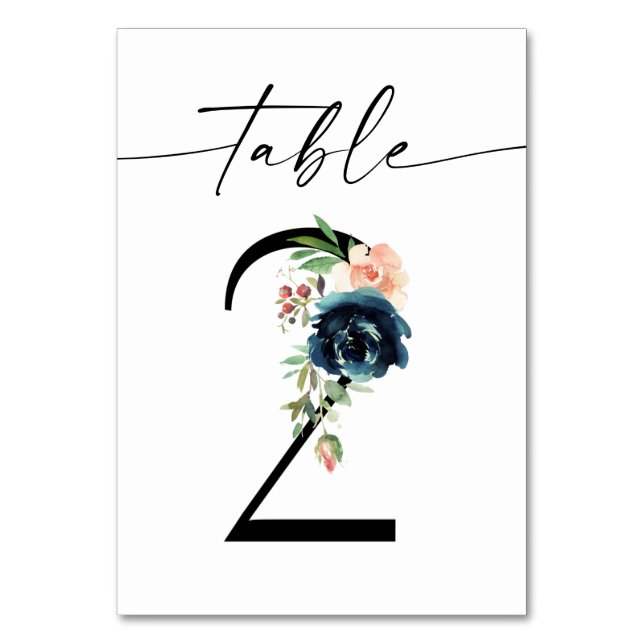 De Table Marine, Dusty Blue & Pink Floral Tableau Numéro 2 (Par défaut)