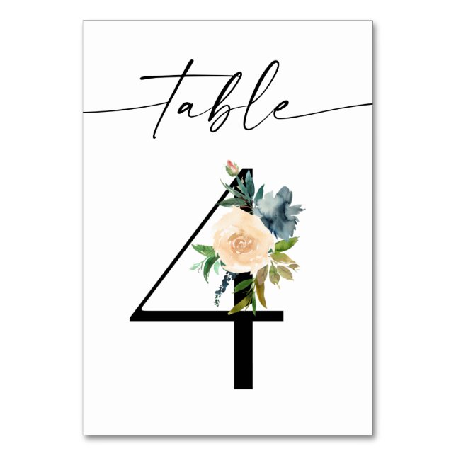 De Table Marine, Dusty Blue & Pink Floral Tableau Numéro 4 (Par défaut)