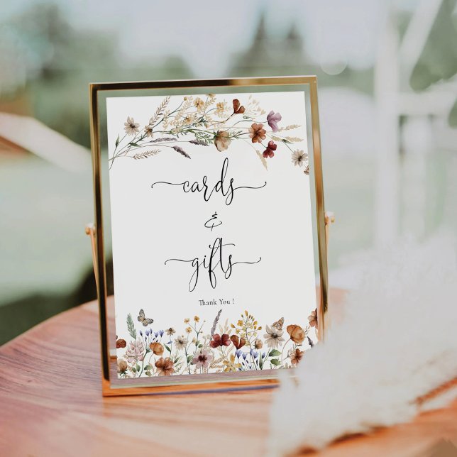 De Table Minuscule carte Fleur sauvage et signe cadeau (Créateur téléchargé)