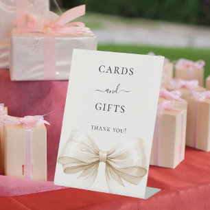 De Table Nœud en crème d'ivoire cartes cadeaux signe