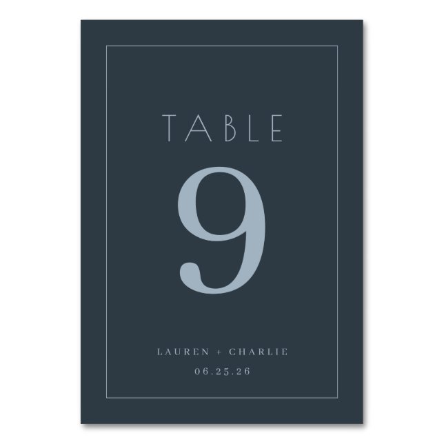 De Table Numéro Minimaliste Navy Élégant (Par défaut)