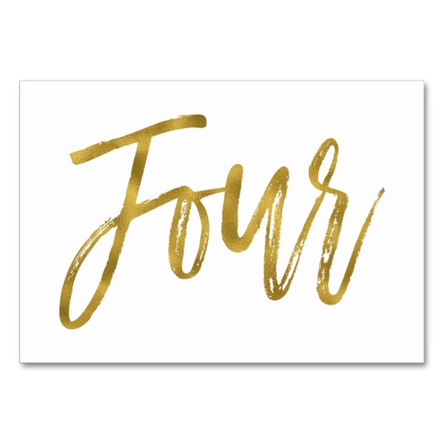 De Table Or et blanc Élégant Tableau Numéro Quatre (Devant)