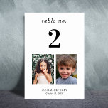 De Table Photos d'Enfance Tableau Numéro 2 Mariage<br><div class="desc">Décorez votre table mariage avec cette carte numérique, avec les photos d'enfance de mariée et mariée et le texte personnalisé de votre choix. Ajoutez facilement vos propres détails en cliquant sur l'option "personnaliser". 🌸 VEUILLEZ NOTER : La taille de cette carte est de 3, 5 po x 5 po. Si...</div>