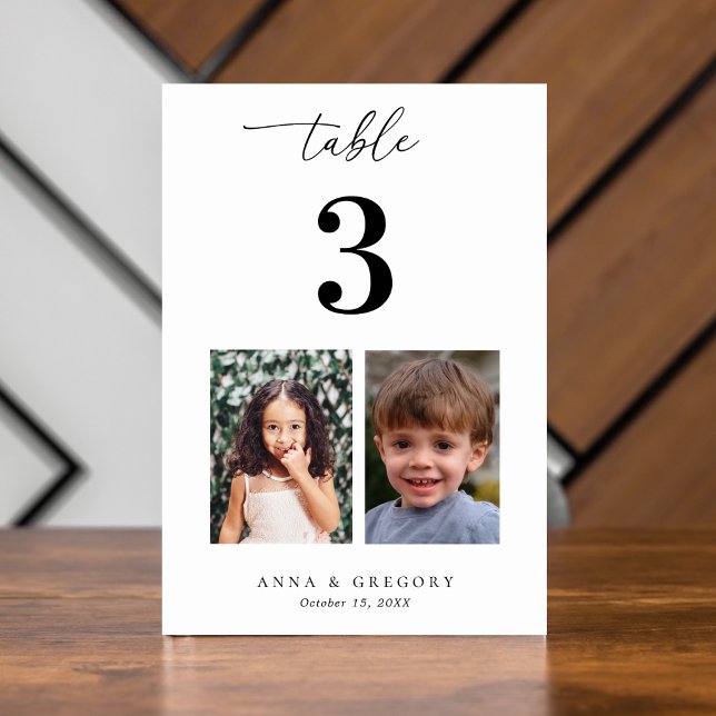 De Table Photos d'Enfance Tableau Numéro 3 Mariage (Créateur téléchargé)