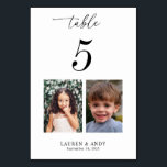 De Table Photos d'Enfance Tableau Numéro 5 Mariage<br><div class="desc">Décorez votre table mariage avec cette carte numérique,  avec les photos d'enfance de mariée et mariée et le texte personnalisé de votre choix. Ajoutez facilement vos propres détails en cliquant sur l'option "personnaliser".</div>