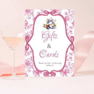 De Table Pink Fleur sauvage Tea Party Cadeaux & Carte SIGNE