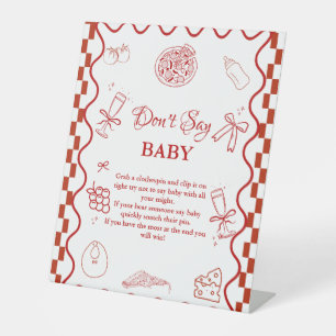 De Table pizza Pink ne dit pas baby shower bébé signe