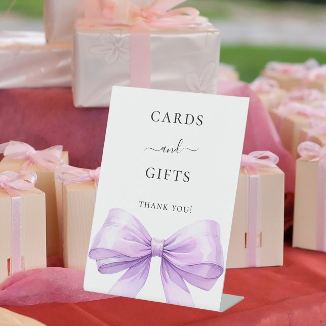 De Table Ruban lavande cartes cadeaux signe (Créateur téléchargé)