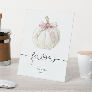 De Table Signe citrouille & Pink Bow Faveurs Baby shower