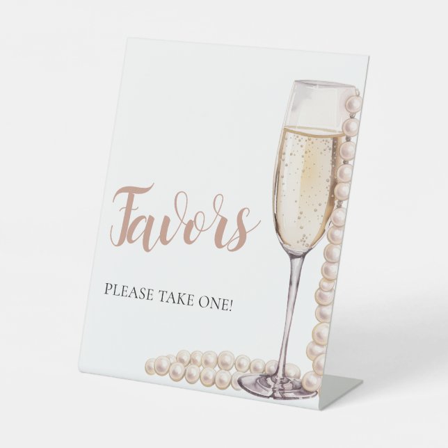 De Table Signe des perles roses et du Prosecco Champagne Fa (Recto)