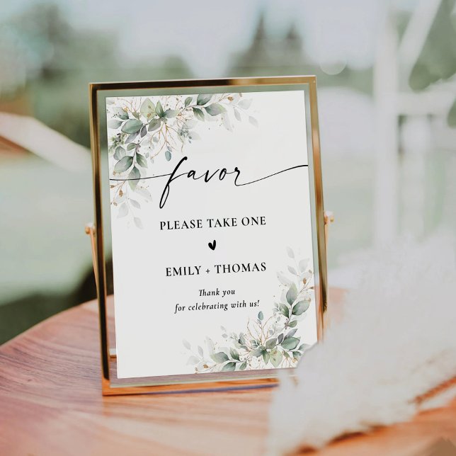De Table Signe Fête des mariées or Eucalyptus Favoriser (Créateur téléchargé)