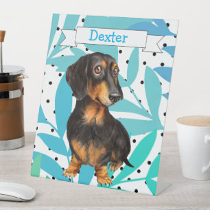 De Table SIGNE Feuilles Dachshund Turquoise Aqua
