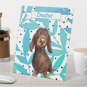 De Table SIGNE Feuilles Dachshund Turquoise Aqua