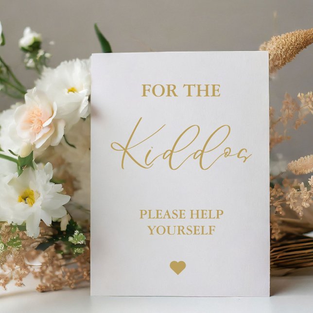 De Table Signe Gold Script For the kiddos Wedding Favors (Créateur téléchargé)