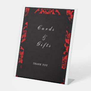 De Table Signe Mariage victorien rouge et noir (Variation 2