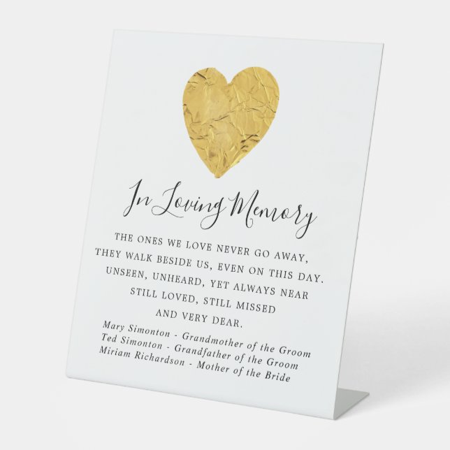 De Table SIGNE Mémorial Mariage Gold Foil (Recto)
