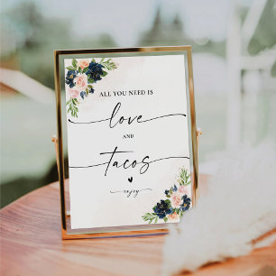 De Table SIGNE Navy & Blush Pink Floral Love and Tacos